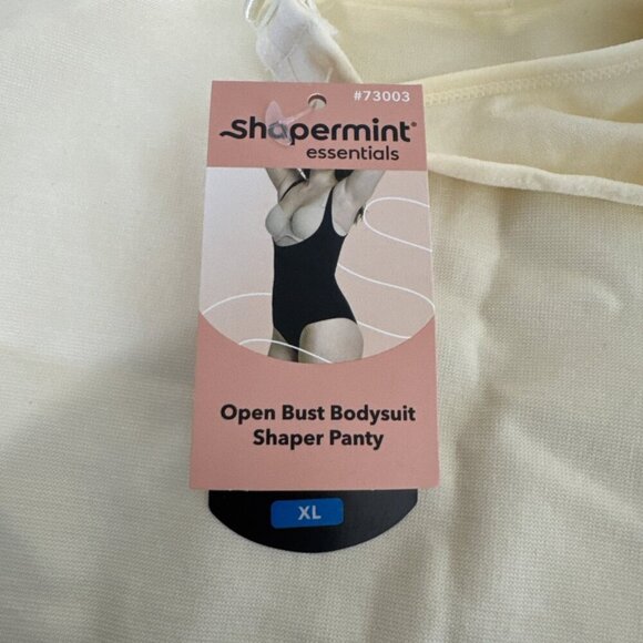 Shapermint Women's XL Open Bust Bodysuit Shaper Panty Creme NWT - Picture 6 of 14